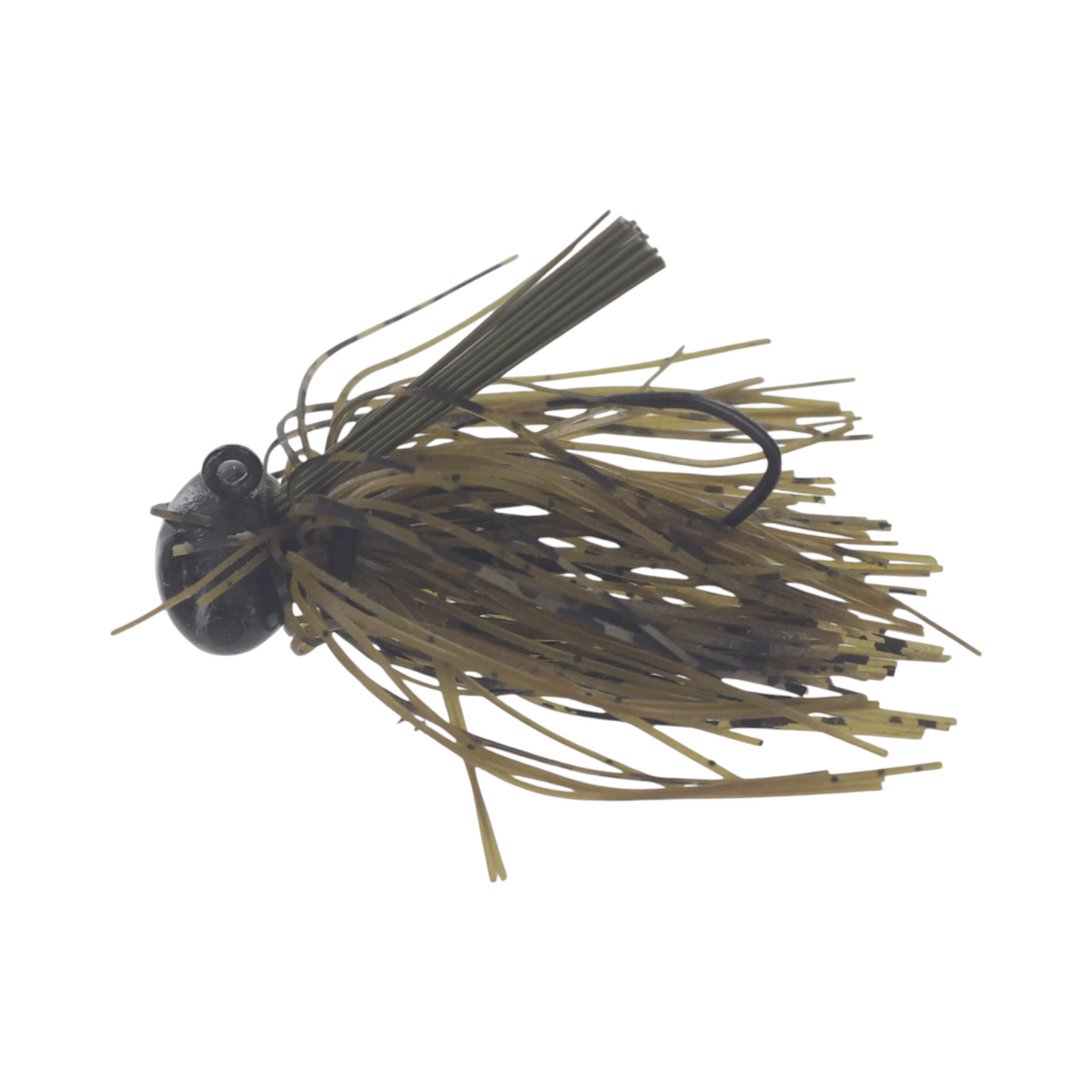 Hammonds Fishing Missile Jigs Micro HD football jig with a black head and brown speckled skirt for bass fishing.
