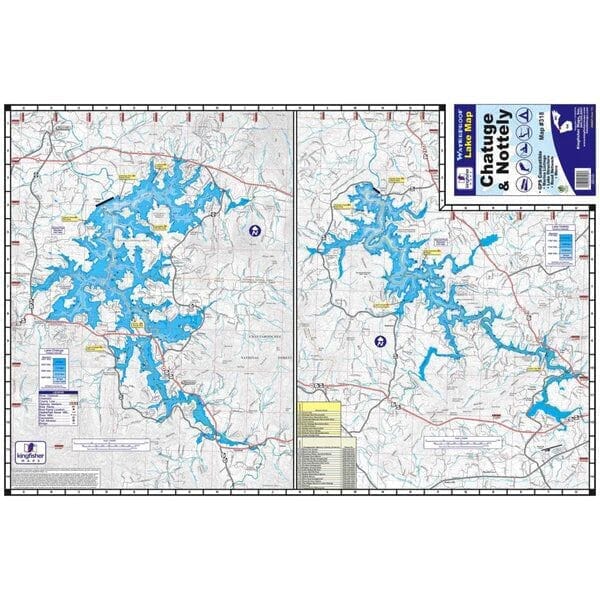 Kingfisher Waterproof Lake Map Chatuge & Nottely 
