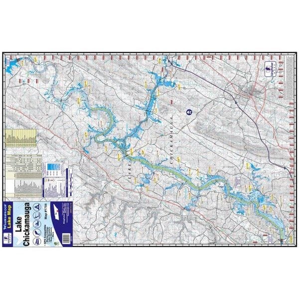 Kingfisher Waterproof Lake Map-Chickamauga-