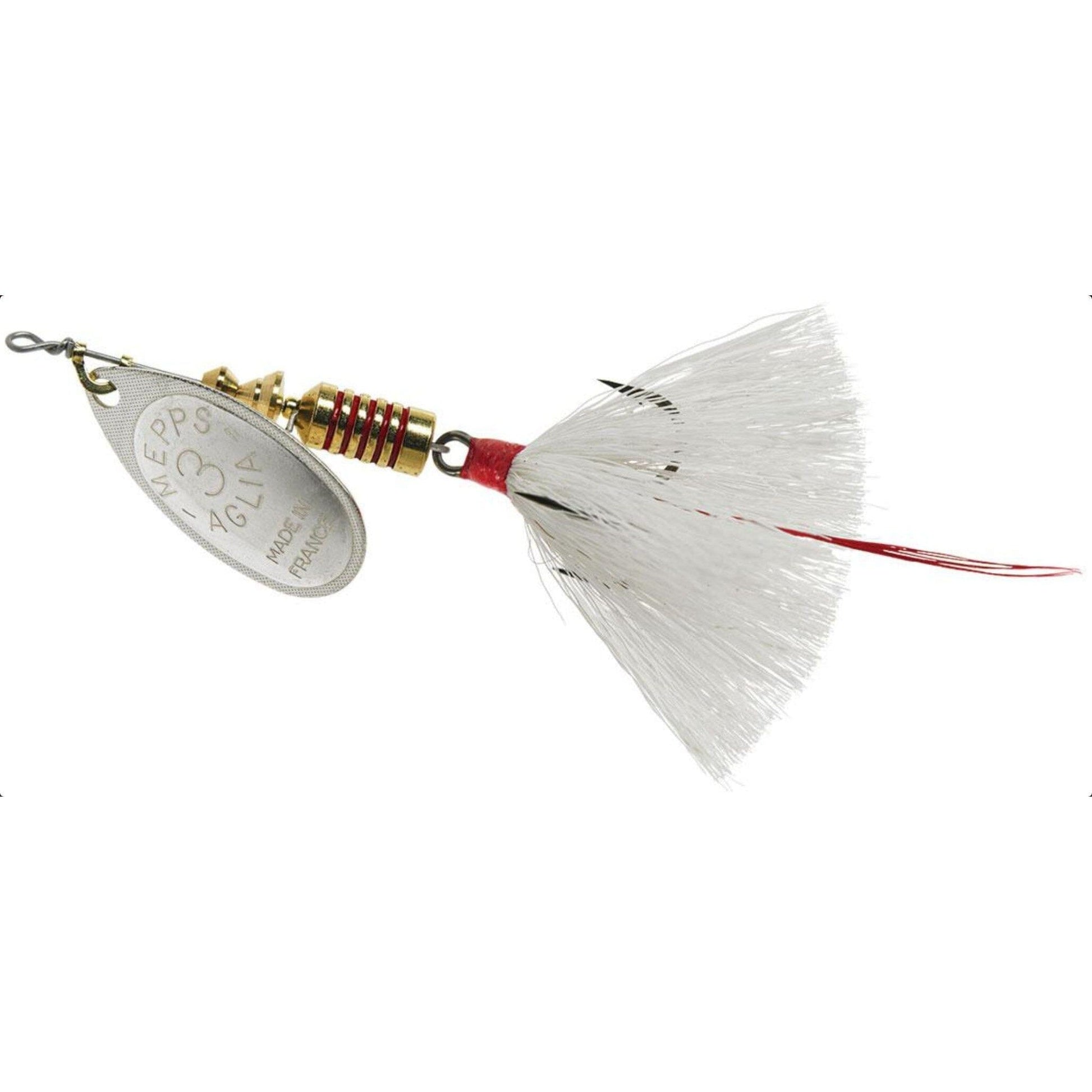 Mepps Aglia Dressed Spinner-Silver/White-1/4oz-