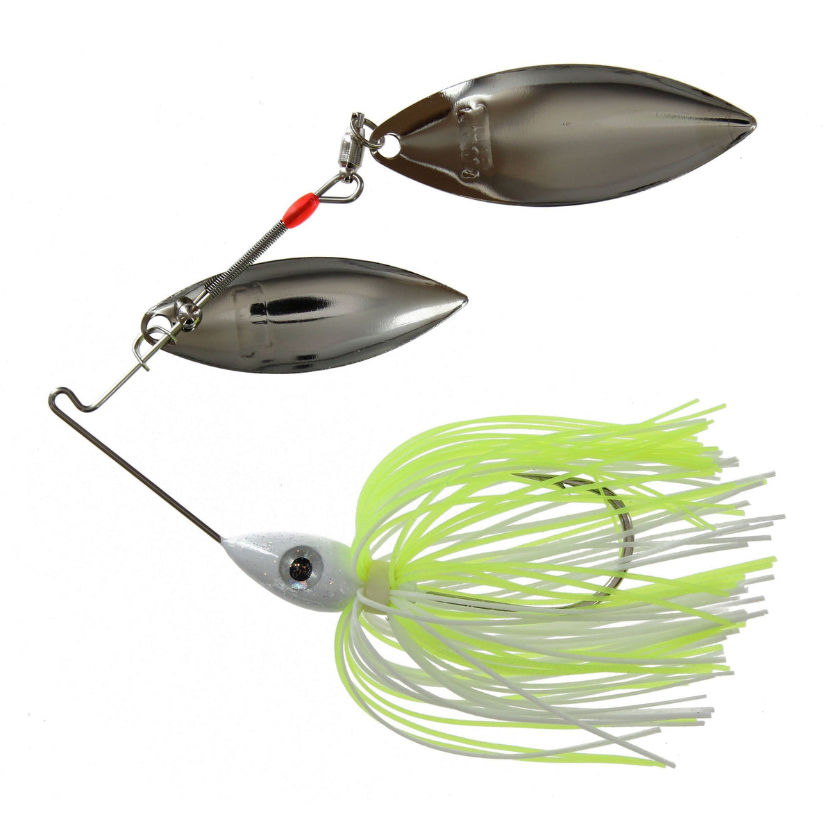 Nichols Pulsator Spinnerbait Double Willow White Chartreuse Nickel 1/2 oz 