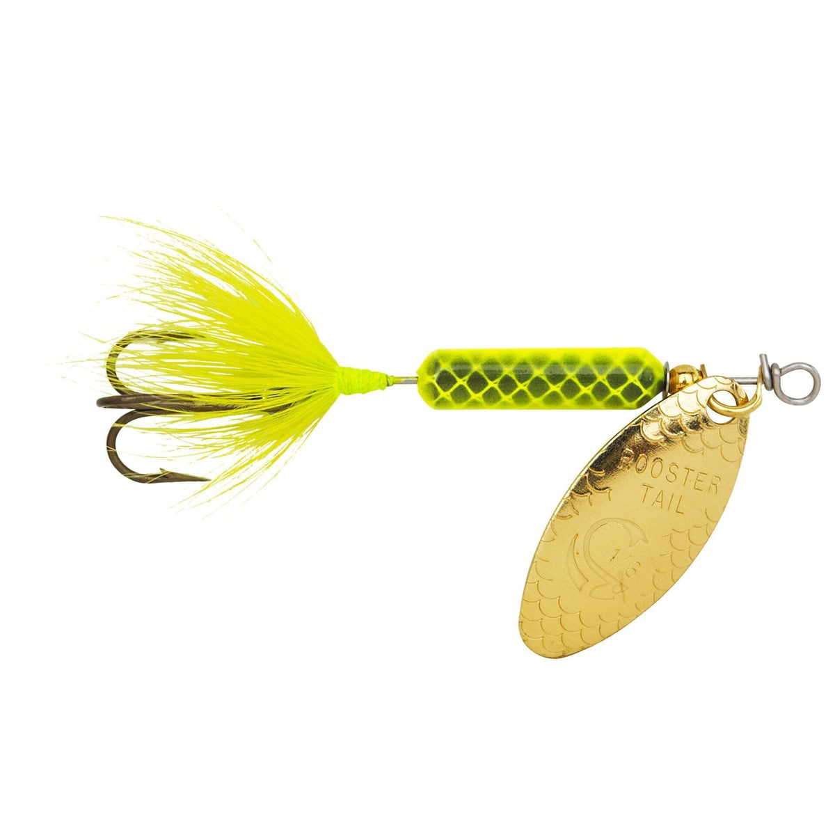 Original Rooster Tail with Treble Chartreuse 1/16oz 