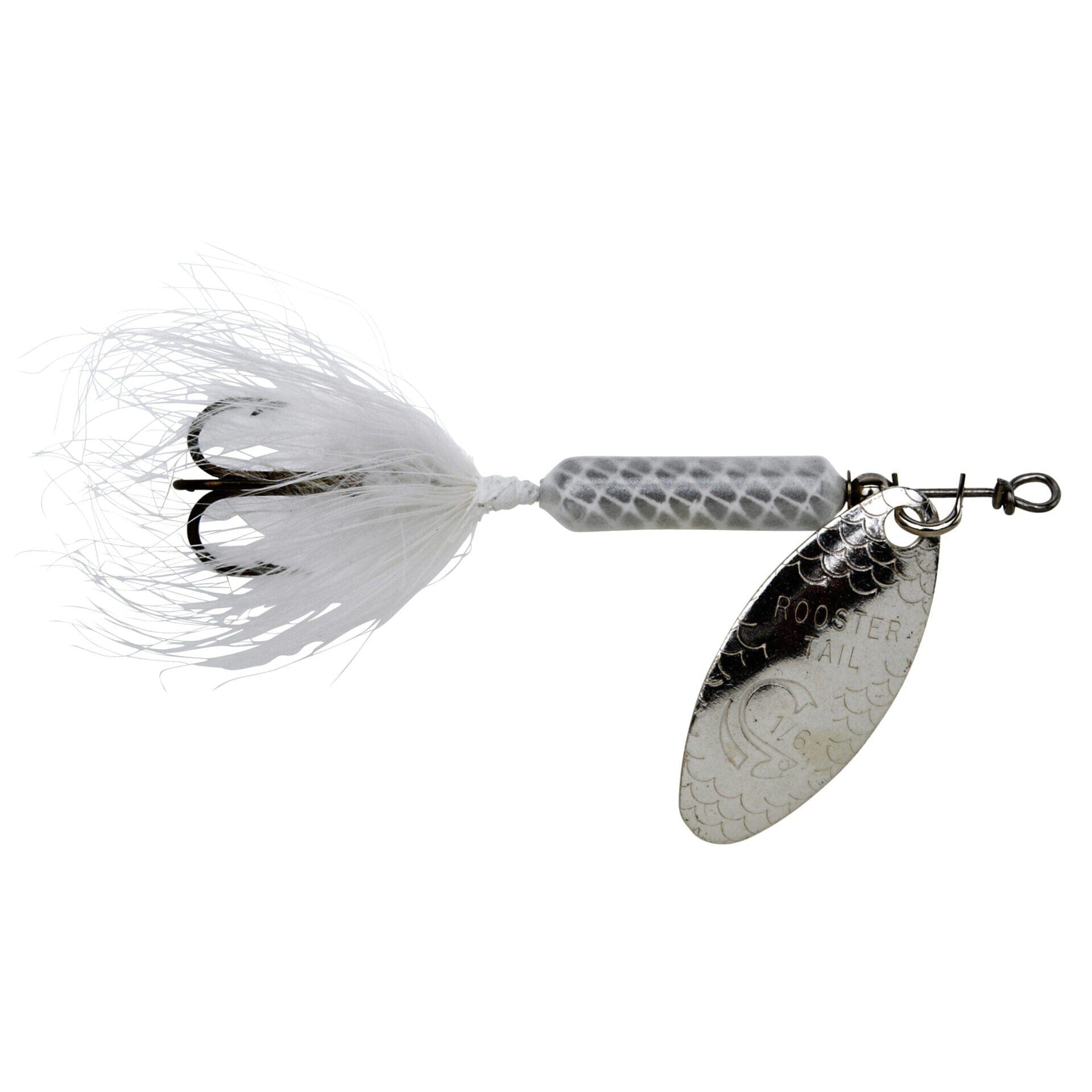 Original Rooster Tail with Treble Hook-White-1/2oz-