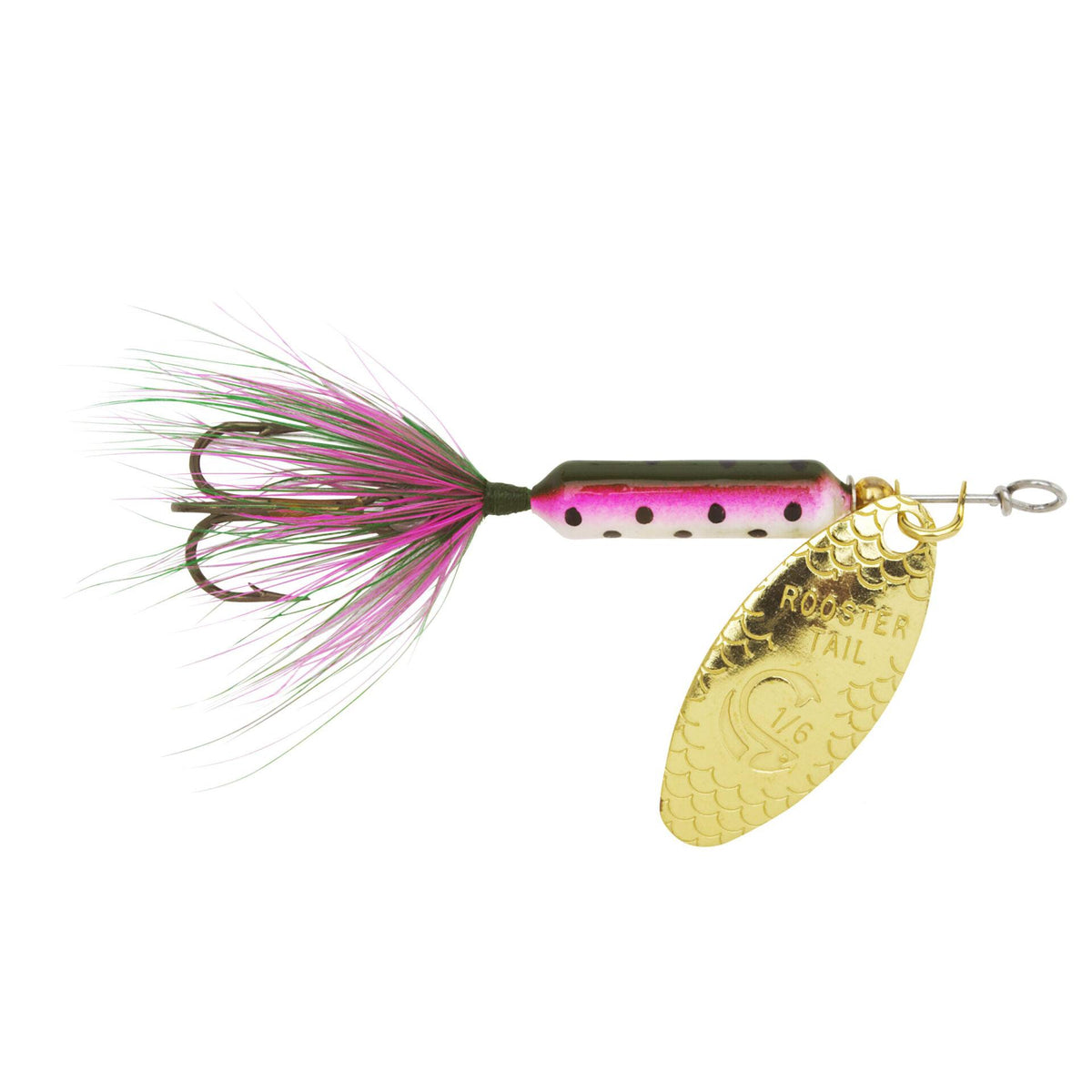Original Rooster Tail with Treble Rainbow 1/16oz 