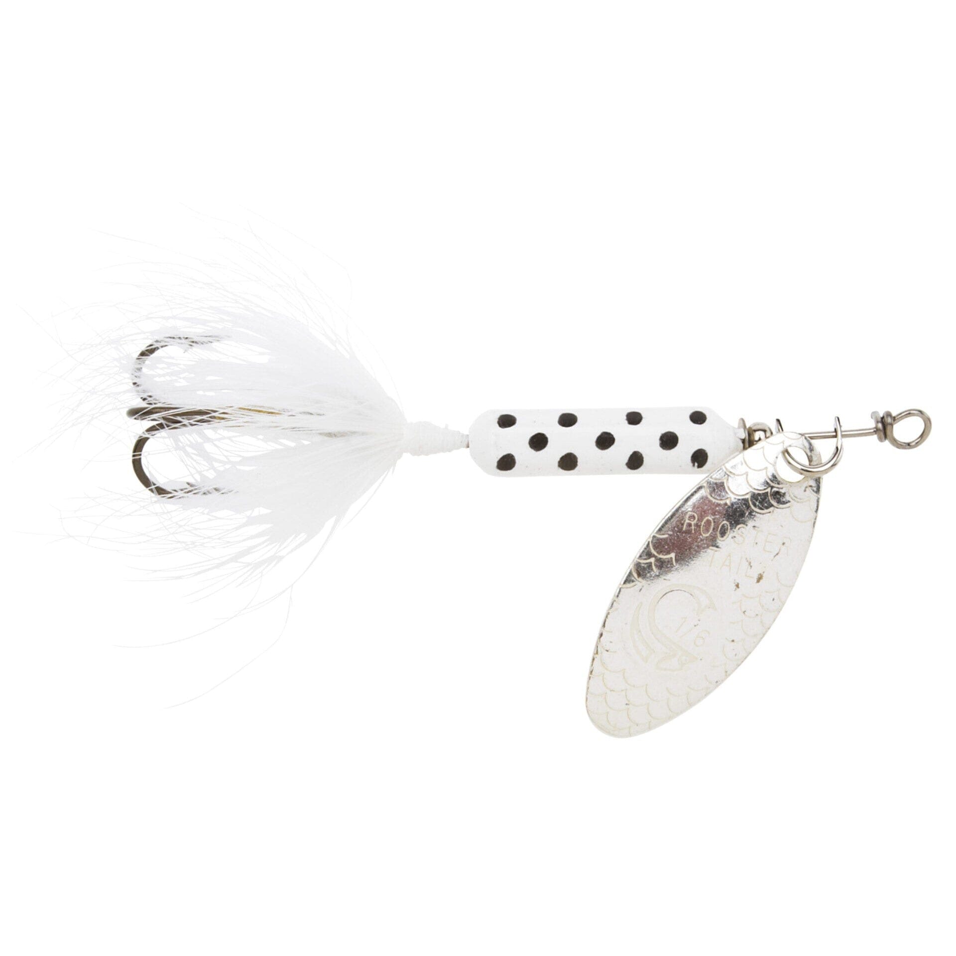 Original Rooster Tail with Treble-White Dalmation-1/16oz-
