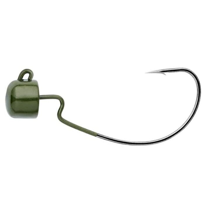 Owner Block Head Offset Jig Head 4pk 1/16 1/0 Green Pumpkin 