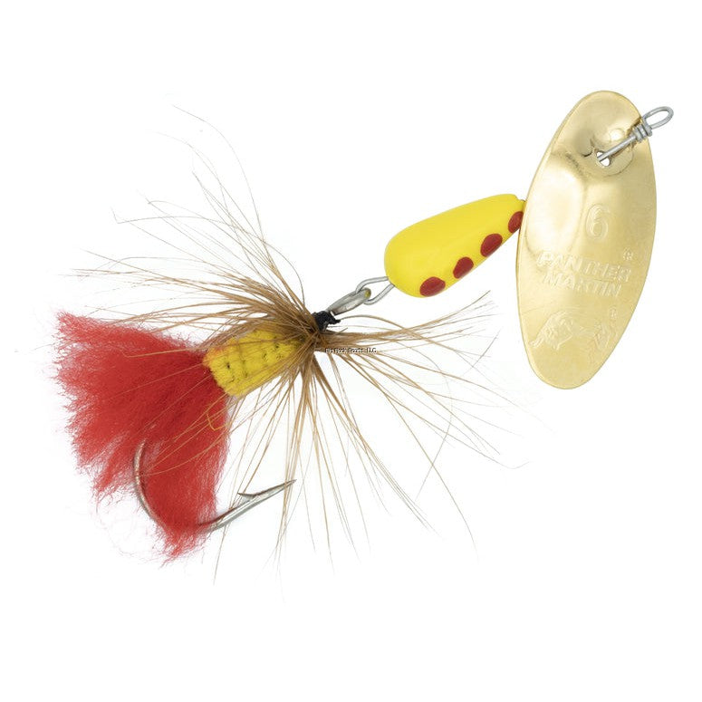 Panther Martin InLine Spinner-1/16oz-Fly Gold Brown Single Hook-