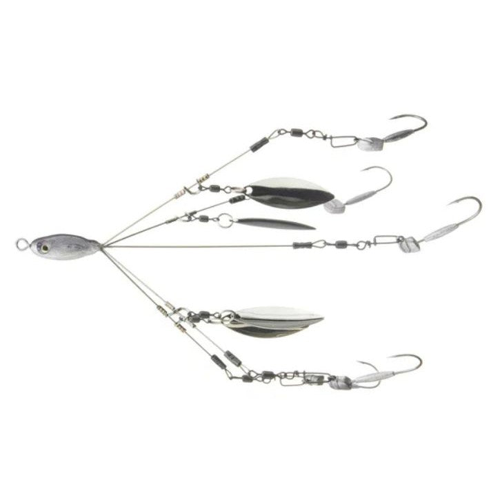 Picasso Micro Bait Ball Umbrella Rig 4" w/Jig Heads-Nickel Blades-
