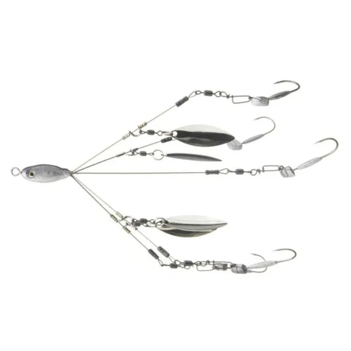Picasso Micro Bait Ball Umbrella Rig 4" w/Jig Heads Nickel Blades 