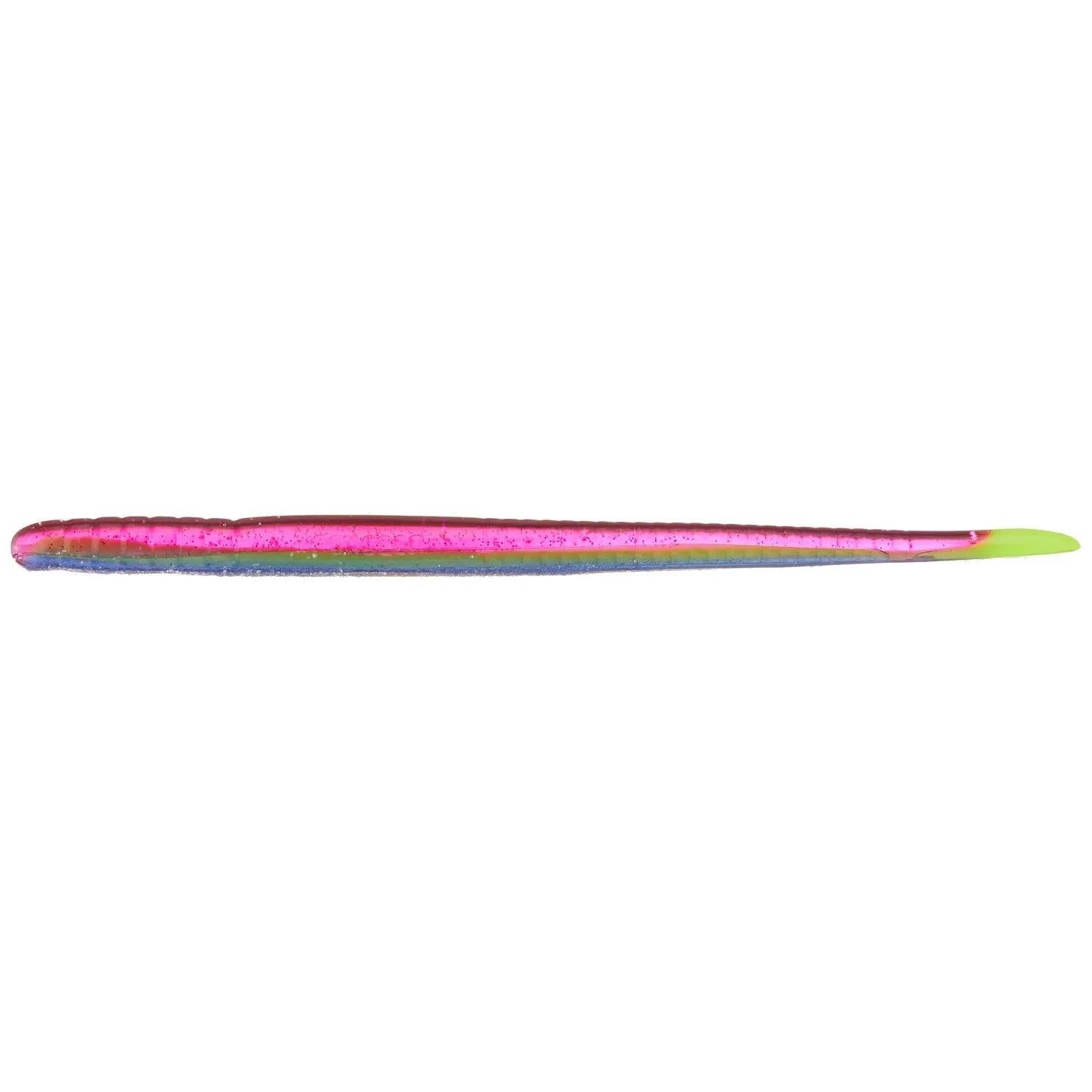 Roboworm Fat Straight Tail 6" Worm Morning Dawn/Red Chart 