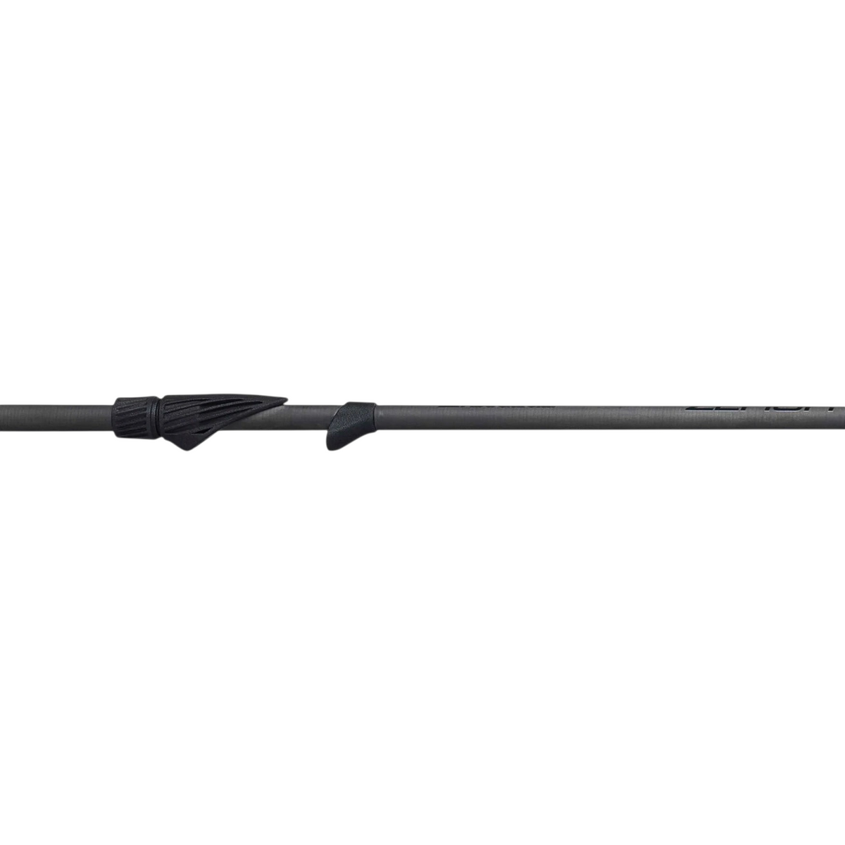 Hammonds Fishing Abu Garcia Zenon CX spinning rod handle detail in matte black carbon fiber finish