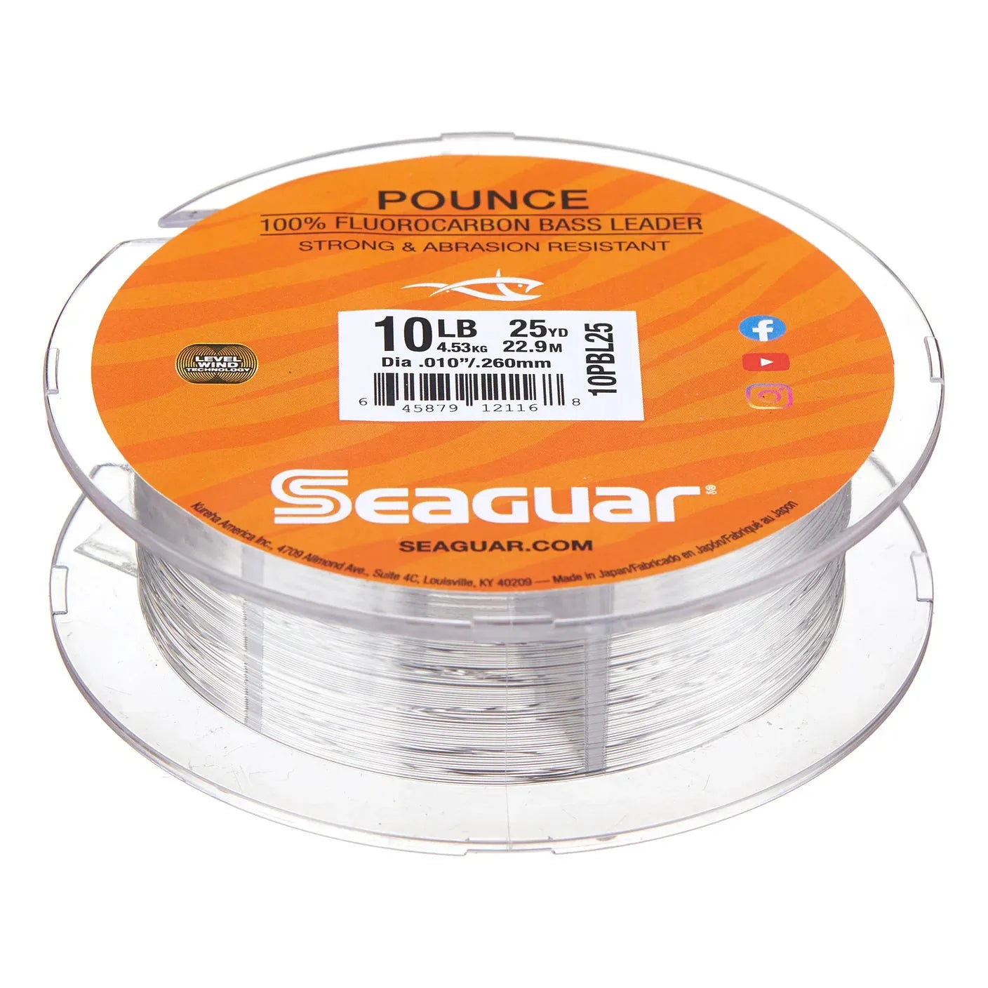 Seaguar Pounce Fluorocarbon Leader Line 25yd 
