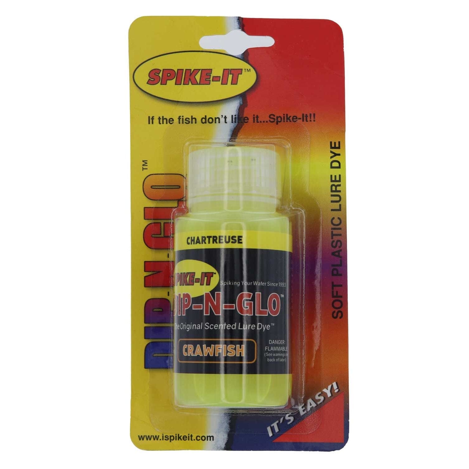 Spike It Dip-N-Glo Worm Dye-2oz-Chartreuse-Crawfish