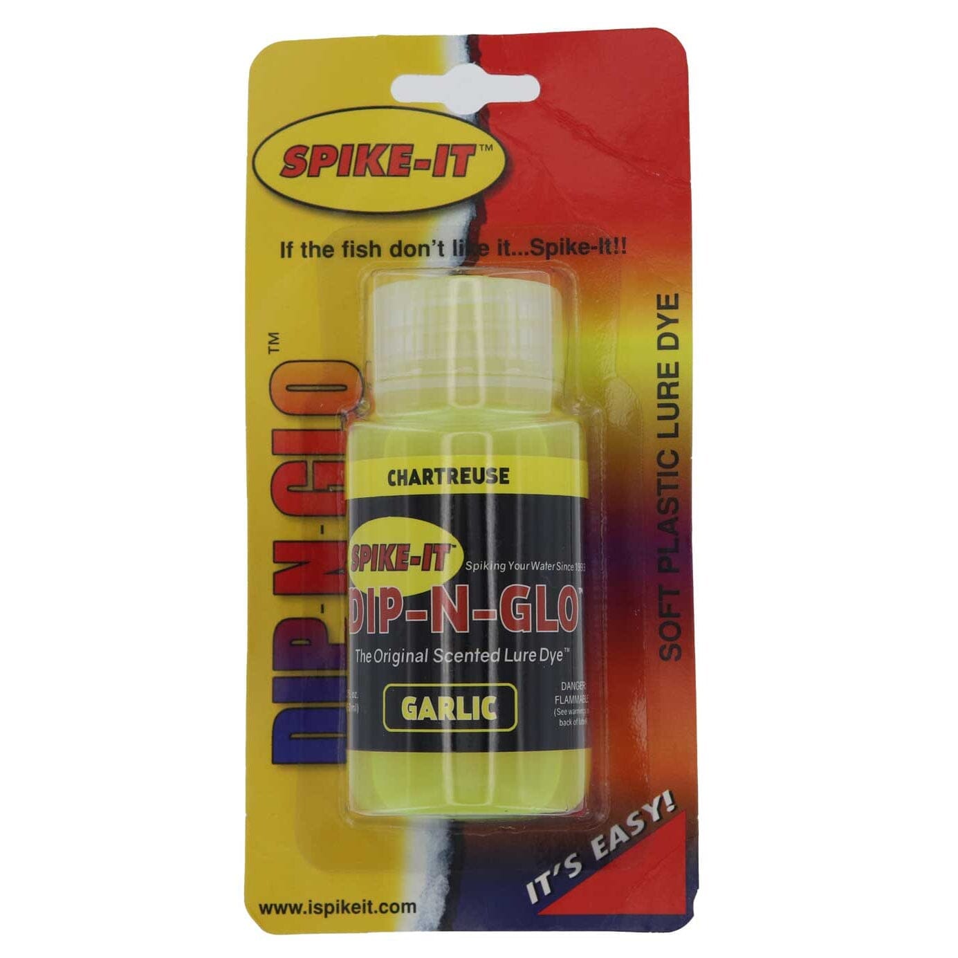 Spike It Dip-N-Glo Worm Dye-2oz-Chartreuse-Garlic