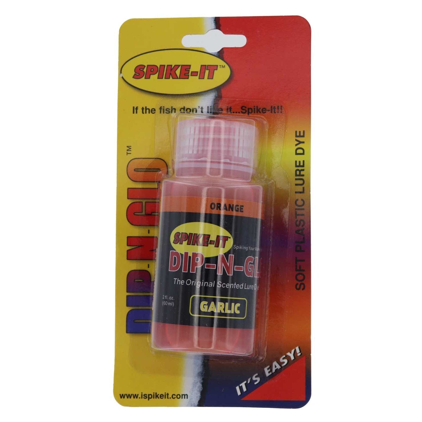 Spike It Dip-N-Glo Worm Dye-2oz-Orange-Garlic