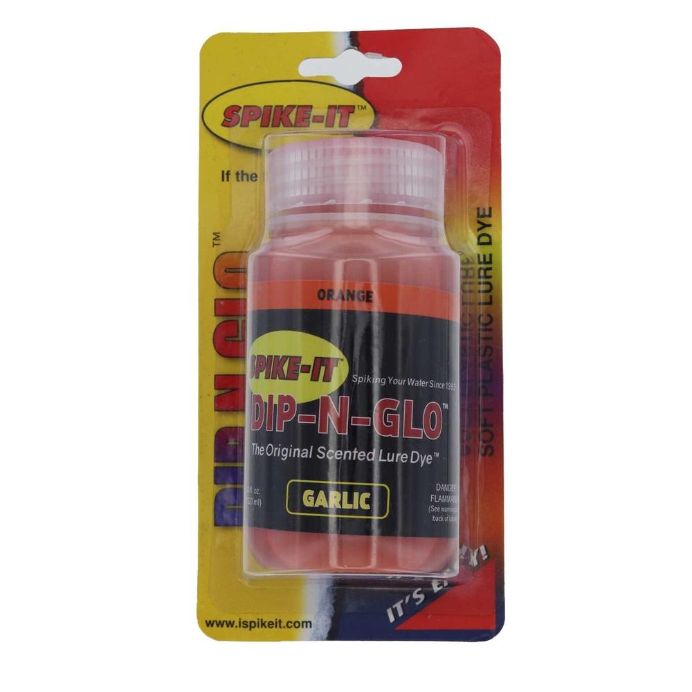 Spike It Dip-N-Glo Worm Dye 4oz Orange Garlic