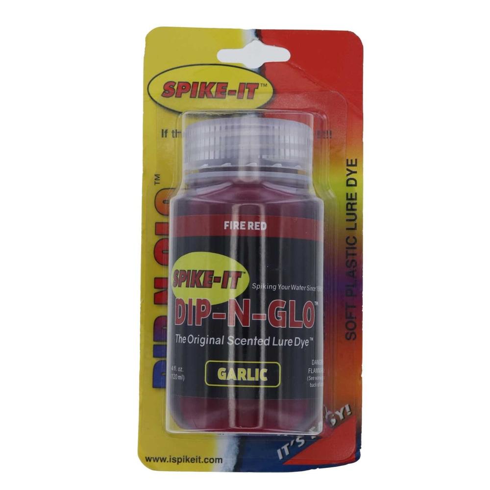 Spike It Dip-N-Glo Worm Dye 4oz Fire Red Garlic