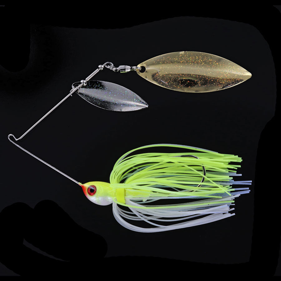Spotsticker Shad Head Spinnerbait-Chartreuse/White Wng-3/8 oz-