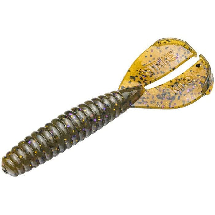 Strike King Rage Menace Grub-Green Pumpkin Purple Gold-Rage 3.5"-