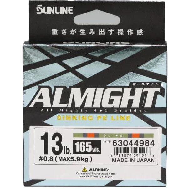 Sunline Almight Sinking PE Braided Line 165yd 