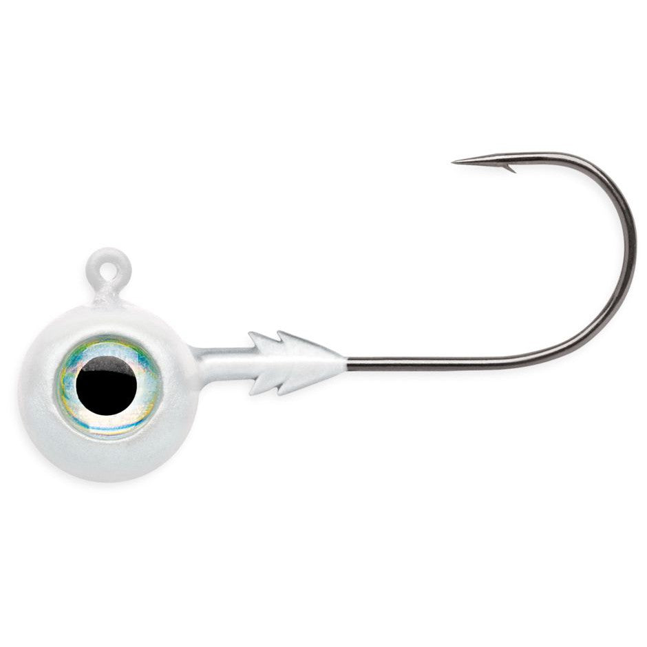 VMC Tungsten Moon Eye Jighead-White-3/8 oz 2/0 2pk-