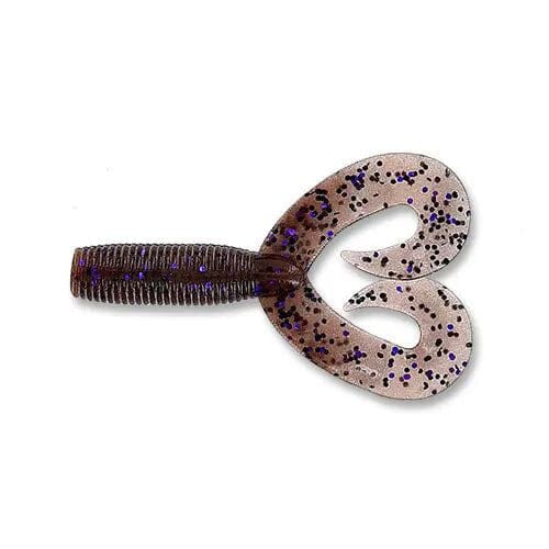 Yamamoto Double Tail Grub-Cinnamon Black Purple Flake-4"-