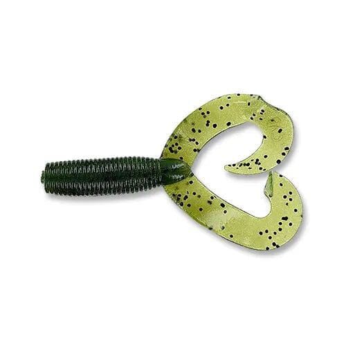 Yamamoto Double Tail Grub-Watermelon Black Flake-4"-
