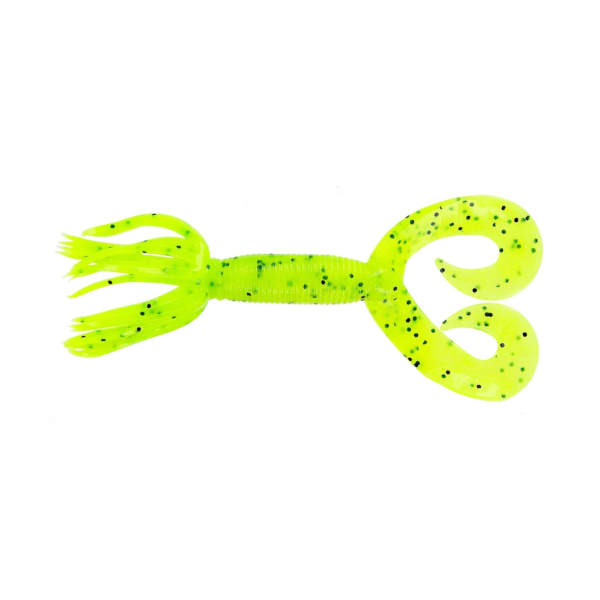 Yamamoto Dt Hula Grub 5'' Chartreuse Black Glitter 
