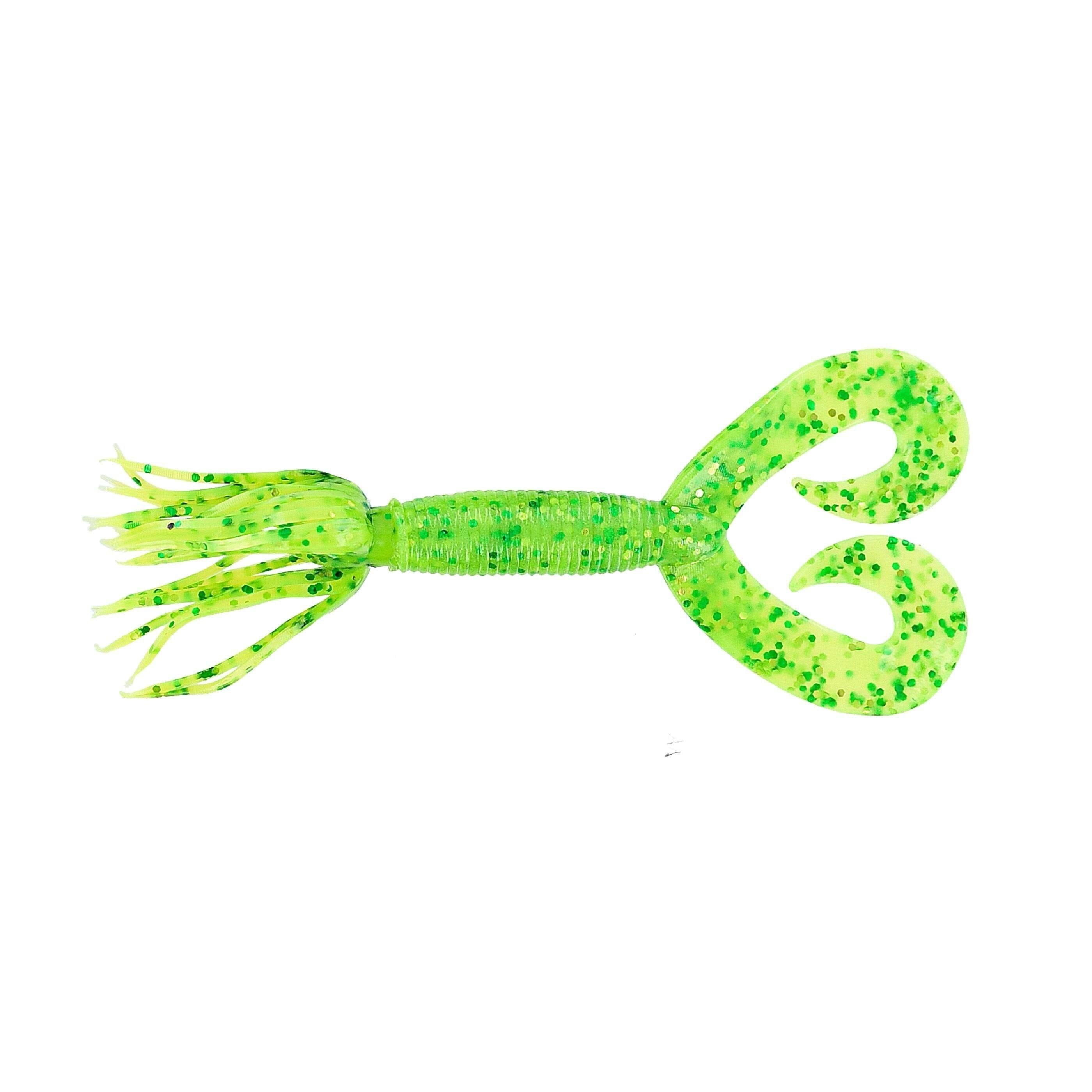Yamamoto Dt Hula Grub 5'' Chartreuse with Large Green & Chartreuse 