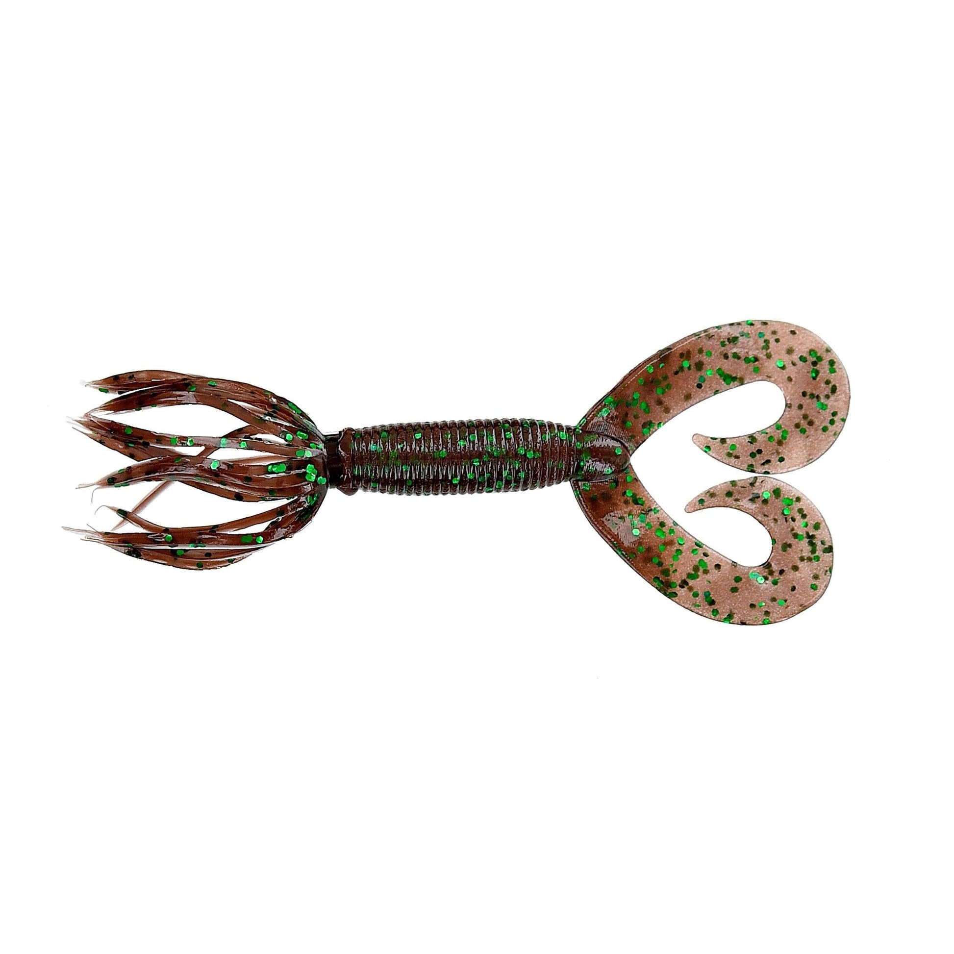 Yamamoto Dt Hula Grub 5'' Cinnamon with Large Green Flake 