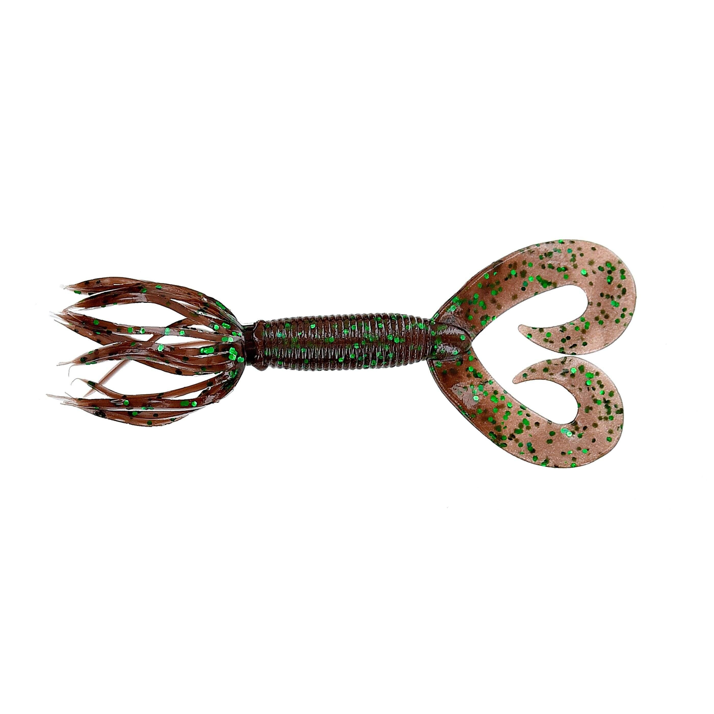 Yamamoto Dt Hula Grub 5'' Cinnamon with Large Green Flake 