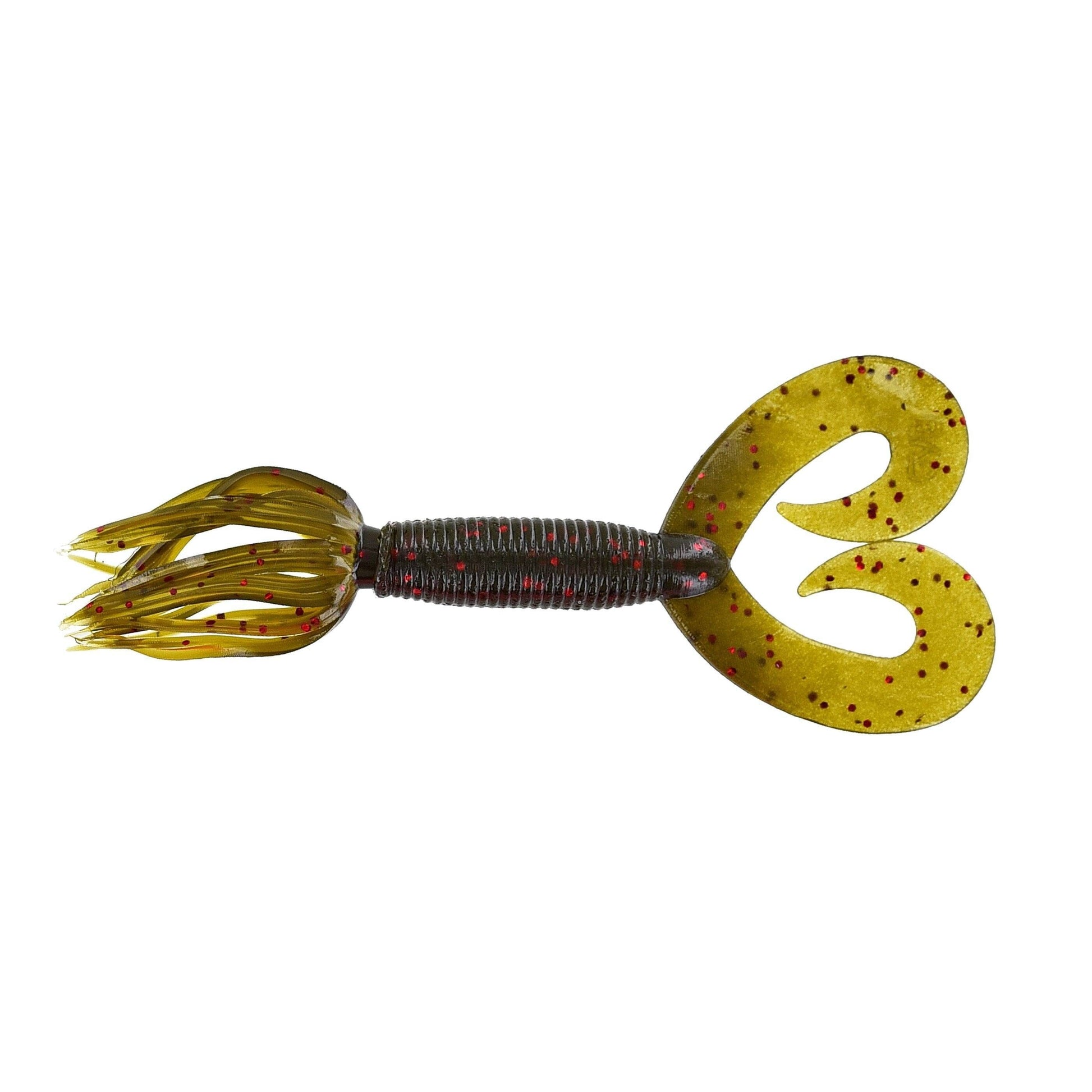 Yamamoto Dt Hula Grub 5'' Green Pumpkin/Large Red 