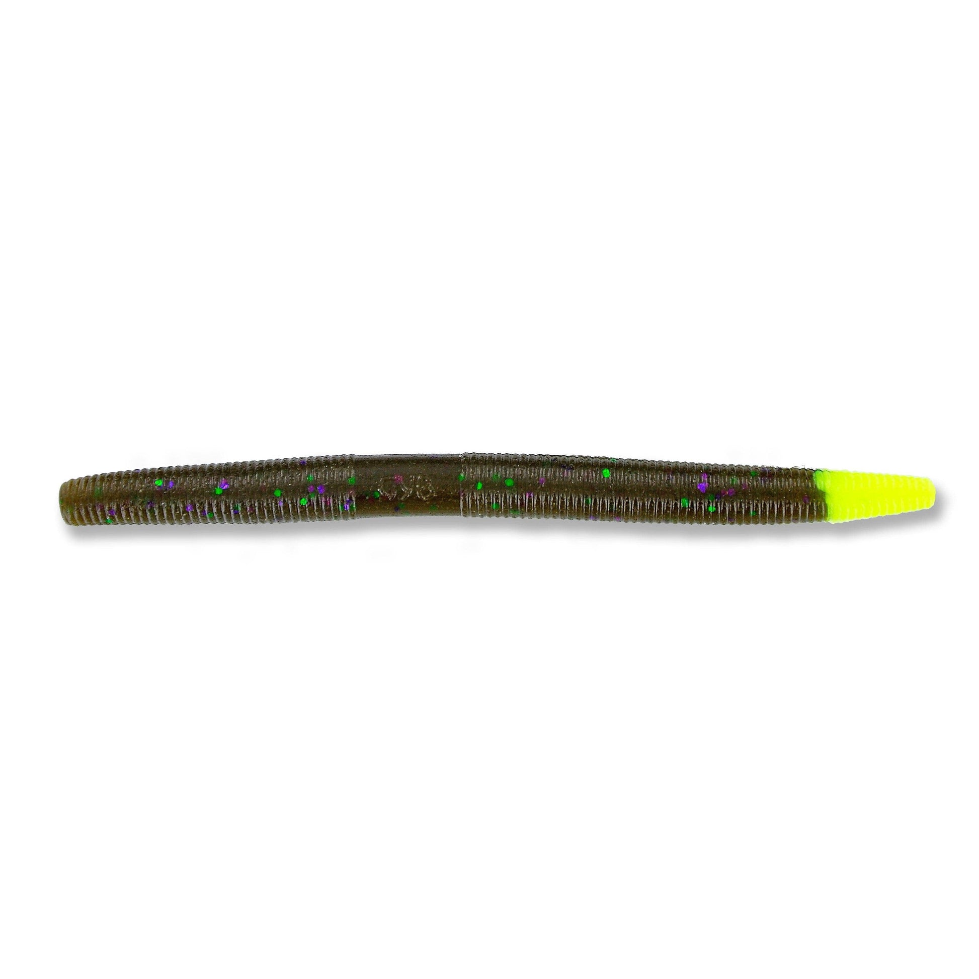 Yamamoto 5'' Senko-Core Shot Grn Pumpkin Purple Green/Chartreuse Tail-