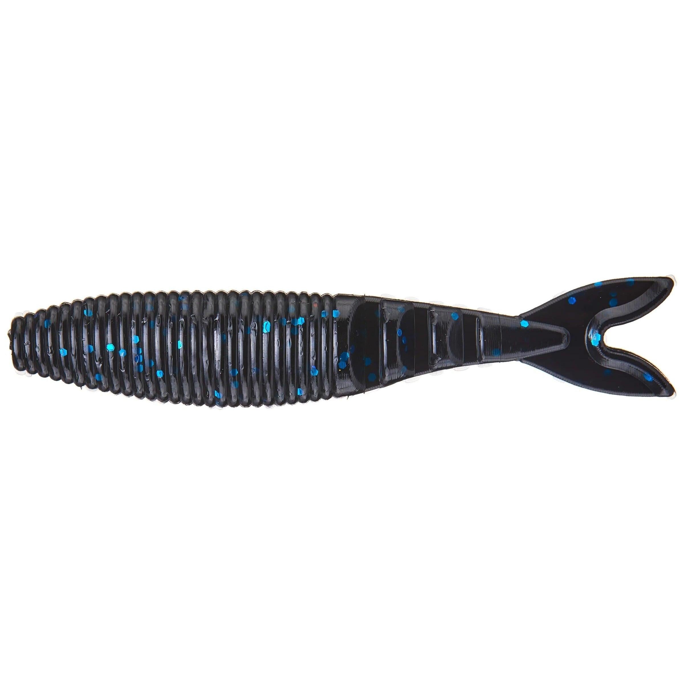 Yamamoto Slim Zako Swimbait-Black Large Blue Flake-3.5" 6pk-
