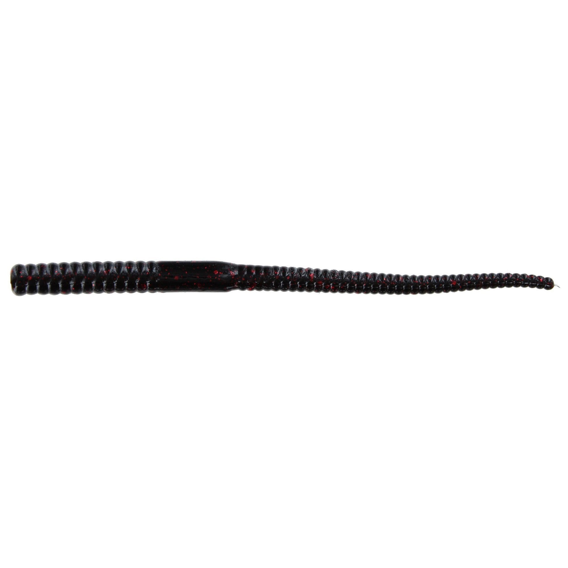 Zoom Shakey Head Worm-Black Red Glitter-