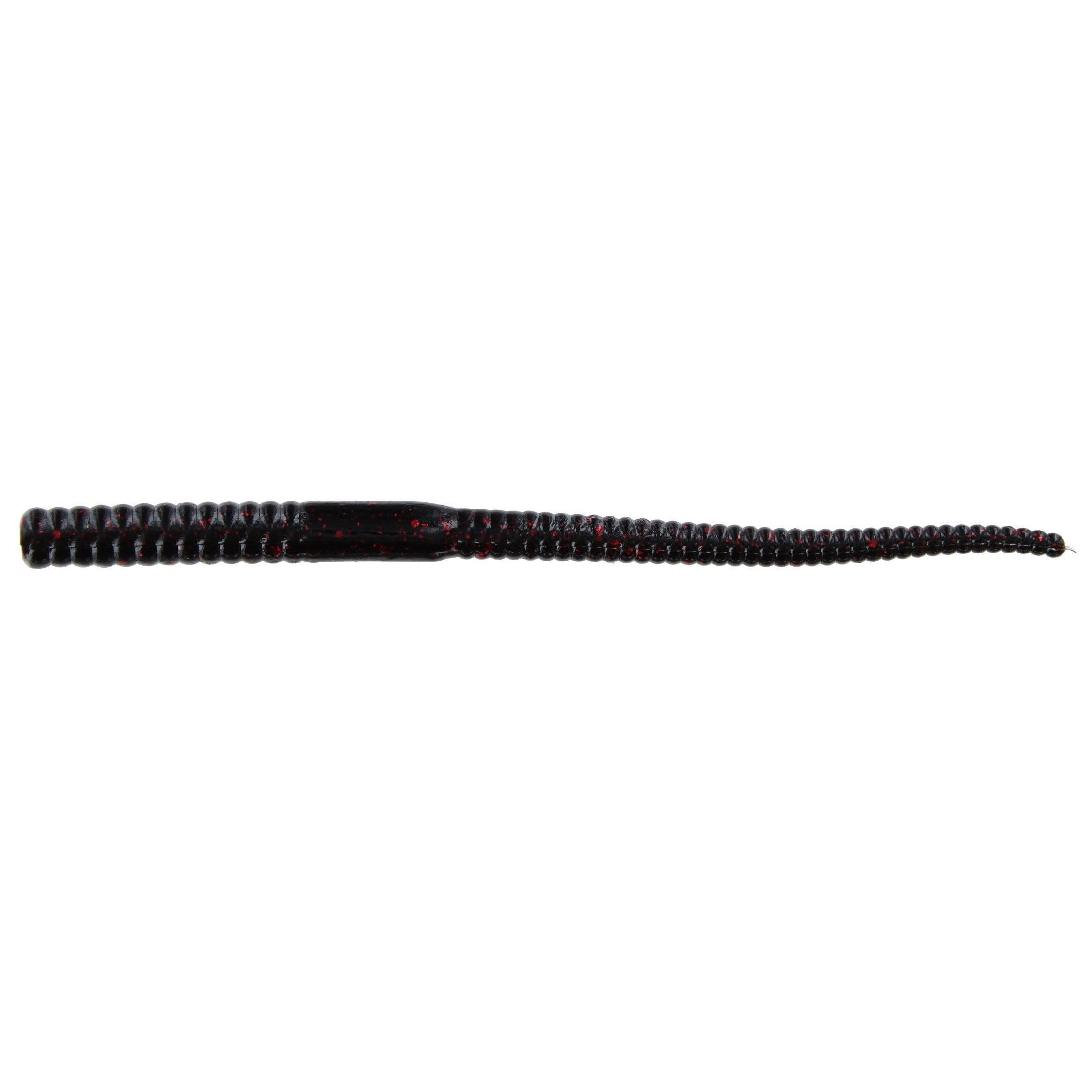 Zoom Shakey Head Worm-Black Red Glitter-