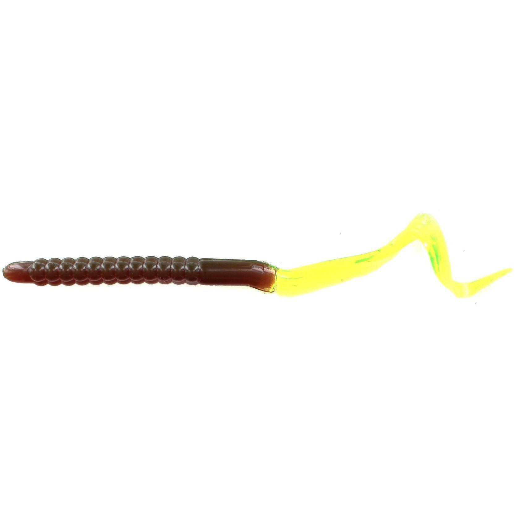 Zoom U Tail Worm-Motoroil/Chartreuse-