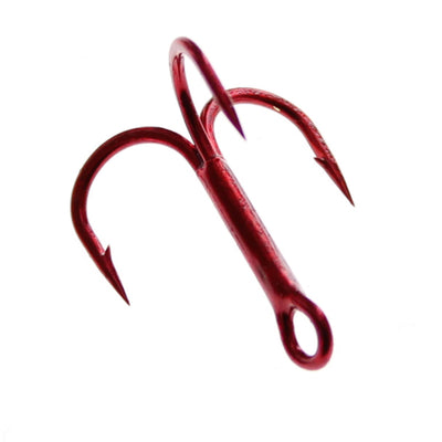 Gamakatsu Round Bend Treble Hooks - 6 - Red
