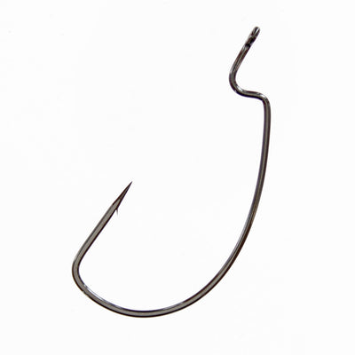 Gamakatsu Deep Throat Wide Gap Worm Hook, Size: 1/0, Black