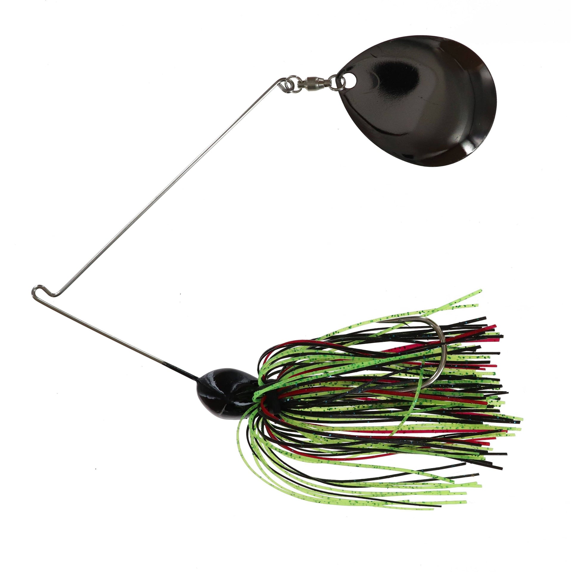 Georgia Blade Night Spinnerbait 310 Black Red Chartreuse Silicone