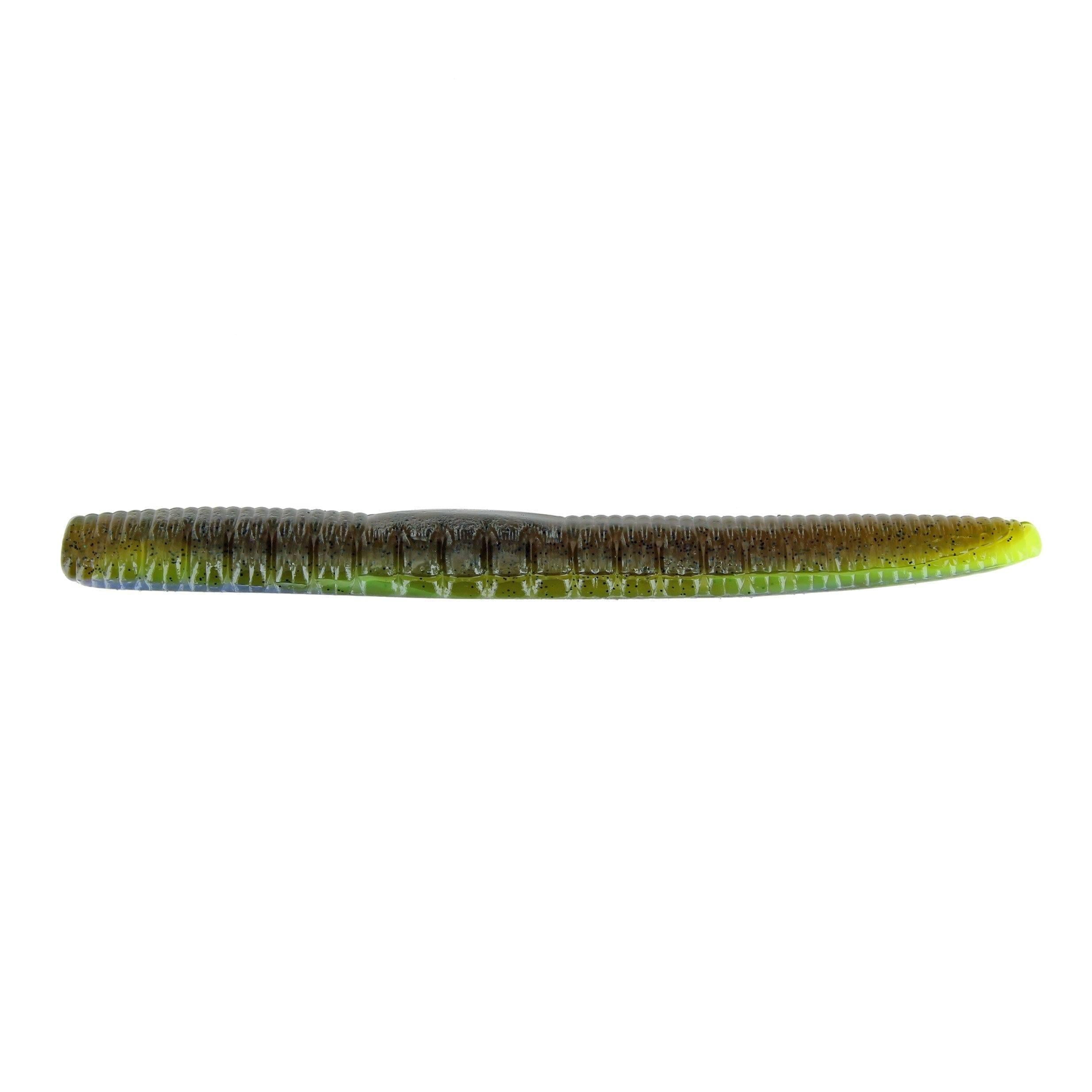Roboworm Ned Worm-Green Pumpkin Perch-4.5" 6pk-